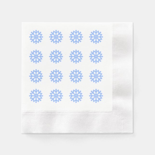 Snowflake Blue Winter Festivals Muster Serviette (Vorderseite)