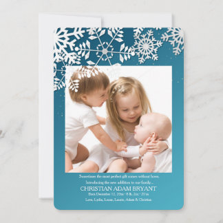 Snowflake Border Foto Holiday Card Feiertagskarte