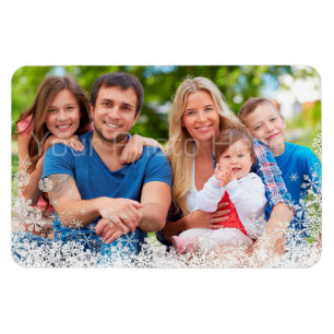 Snowflake Border Holiday Foto Magnet