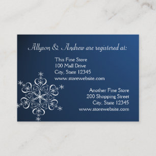 Snowflake Bridal Registrierungskarte Dunkelblau Begleitkarte