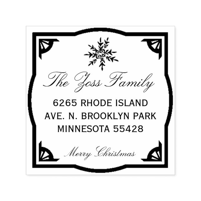 Snowflake-Briefmarke für Adresse Permastempel (Design)