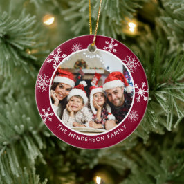 Snowflake Burgund Wunderbare Zeit des Jahres Keramik Ornament