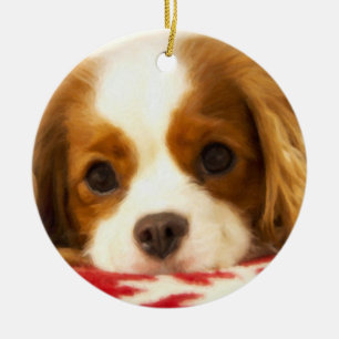 Snowflake Cavalier King Charles Spaniel Ornament