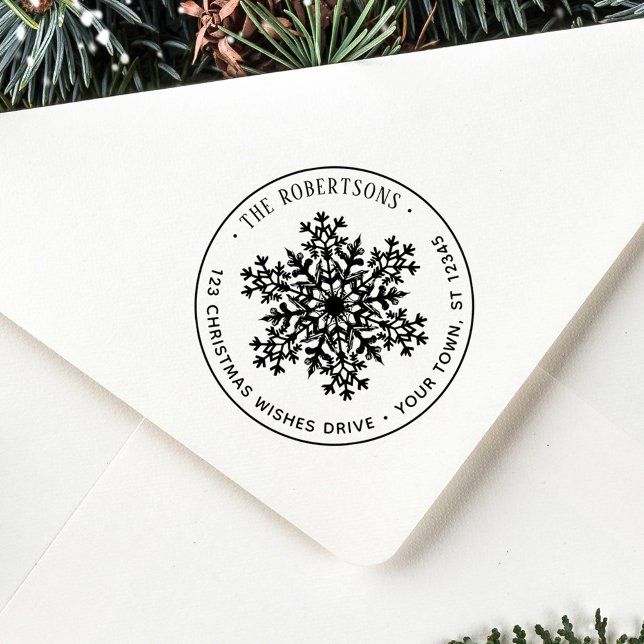 Snowflake Christmas Holiday Address Gummistempel (Von Creator hochgeladen)
