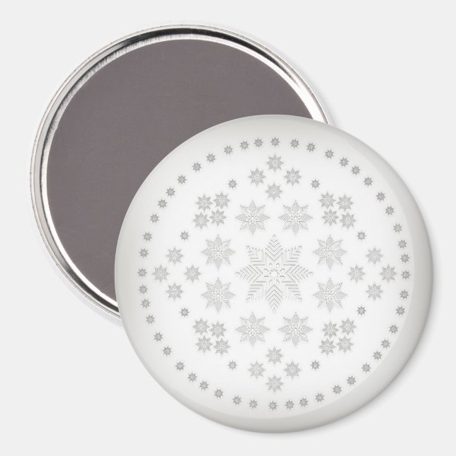 Snowflake Circle Magnet (Vorderseite/Rückseite)