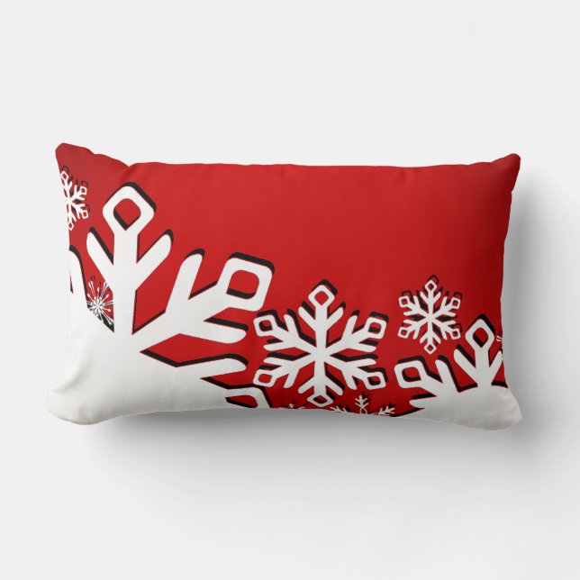 Snowflake City Holiday | rot Lendenkissen (Vorderseite)