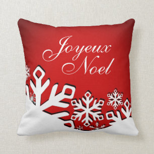 Snowflake City Joyeux Weihnachten Weihnachten  rot Kissen