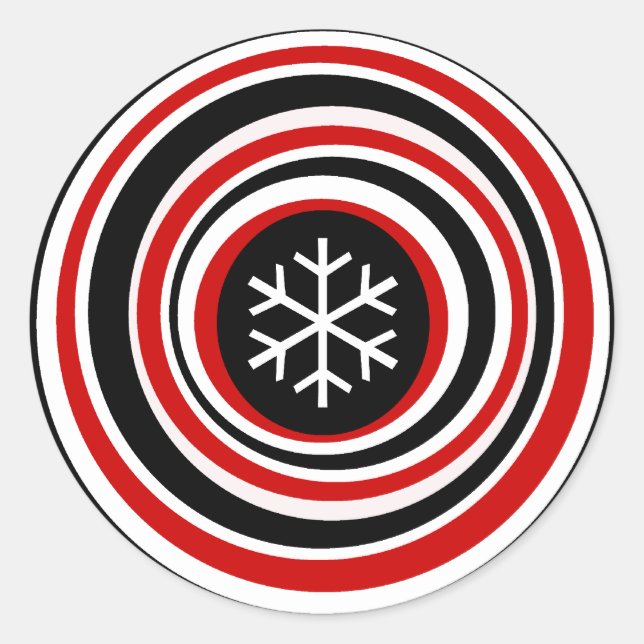 Snowflake Classic Round Sticker (Vorderseite)