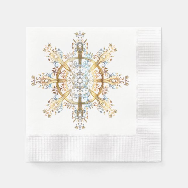Snowflake Cocktail Napkins Serviette (Vorderseite)