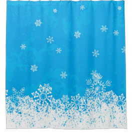 Snowflake Collection Blue Winter Douche rideau