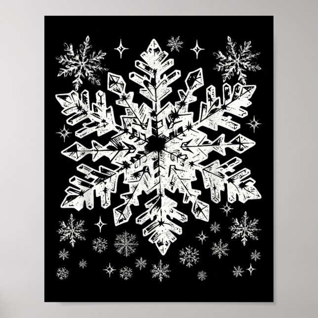Snowflake Costume Winter Christmas Matching Mens W Poster (Vorne)