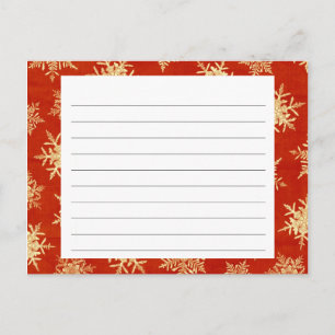 Snowflake Covered Weihnachtsrezeptkarte Feiertagspostkarte