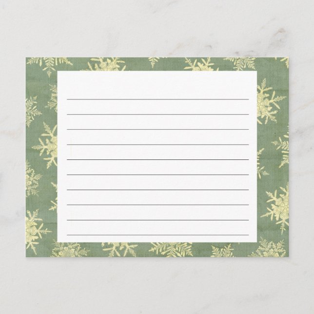Snowflake Covered Weihnachtsrezeptkarte Feiertagspostkarte (Vorderseite)