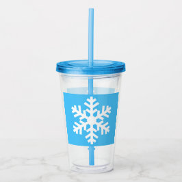 Snowflake Cup mit Litze und Strohhalm Acryltrinkbecher