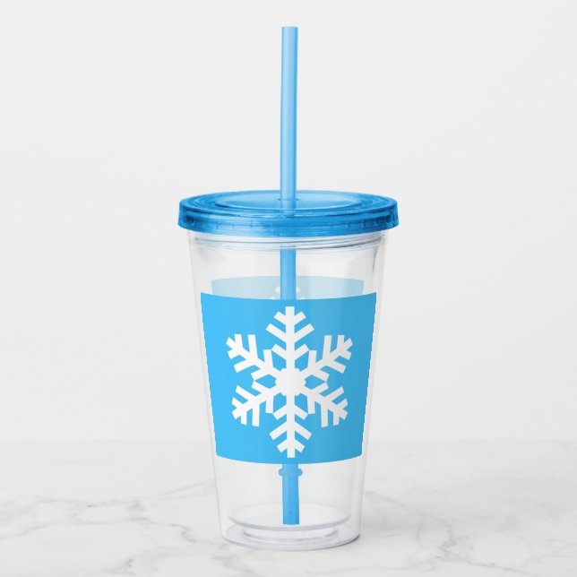 Snowflake Cup mit Litze und Strohhalm Acryltrinkbecher (Vorderseite)