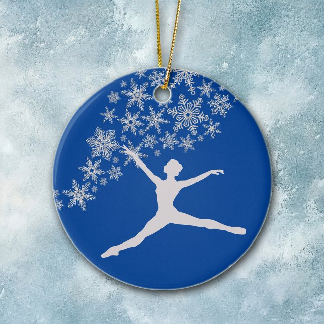 Snowflake Dancer Blau Personalisiert Weihnachten Keramik Ornament (Von Creator hochgeladen)