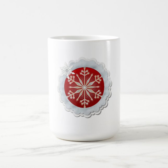 Snowflake Design Anpassbare Weihnachtszeit Kaffeetasse (Mittel)