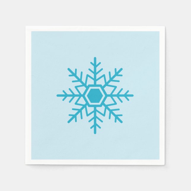 Snowflake Design Blue Serviette (Vorderseite)