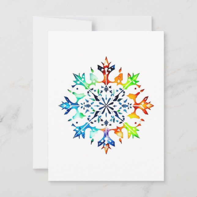Snowflake Design D - Pen & Tinte Feiertagskarte (Vorderseite)