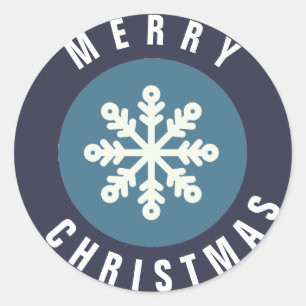 Snowflake Design Weihnachtsaufkleber Runder Aufkleber
