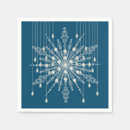 Snowflake Diamond elegante Winter blau grau Serviette