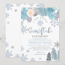Snowflake Drive by Baby Shower Einladung Junge