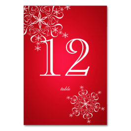 Snowflake Elegance Rot 2 Tischnummer