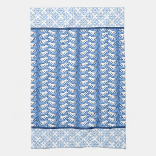 Snowflake et Dove Motif hiver serviette de cuisine