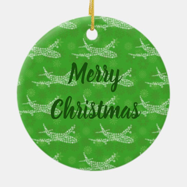 Snowflake Flugzeug Keramik Ornament (Hinten)