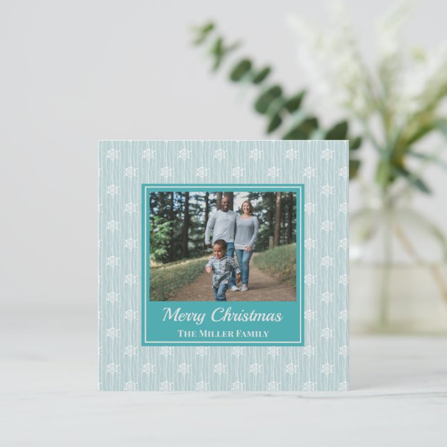 Snowflake-Foto Feiertagskarte (Stehend Vorderseite)