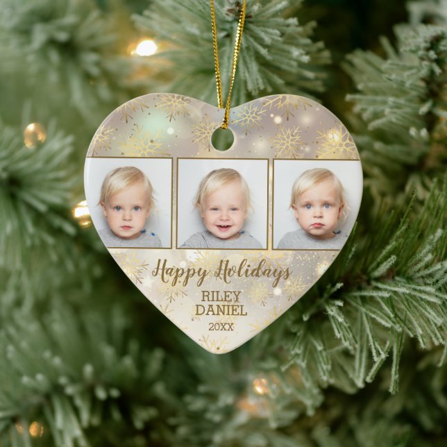 Snowflake-Foto Keramik Ornament (Baum)