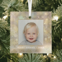 Snowflake-Foto Ornament Aus Glas