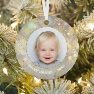 Snowflake-Foto Ornament Aus Metall