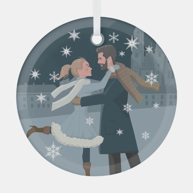 Snowflake Foto Ornament - Personalisiert Keepake (Vorderseite)