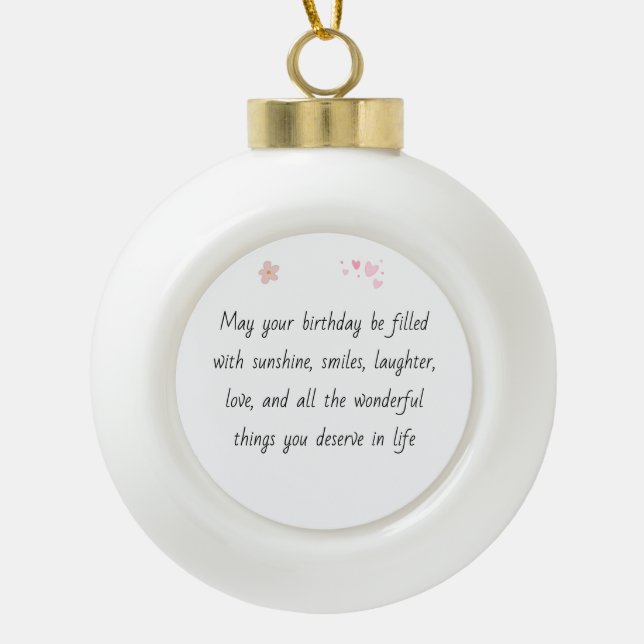 Snowflake Framed Birthday Ornament with Message (Vorderseite)