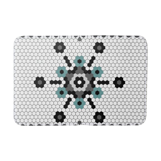 Snowflake Fun Winter Bauernhof Muster Tile Badematte (Vorderseite)