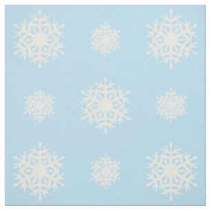 Snowflake Gemustert Light Blue Fabric Stoff