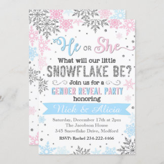 Snowflake Genre Révélation Invitation