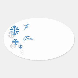 Snowflake-Geschenk-Aufkleber Ovaler Aufkleber