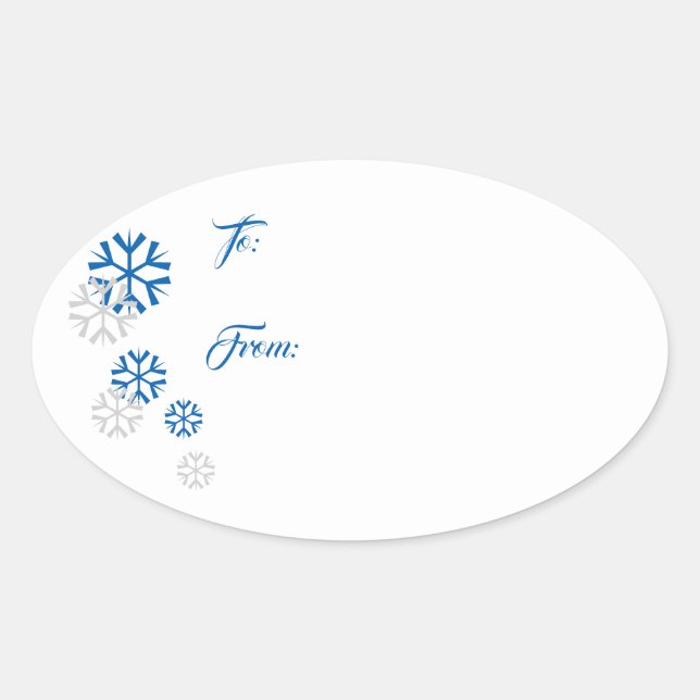 Snowflake-Geschenk-Aufkleber Ovaler Aufkleber (Vorderseite)