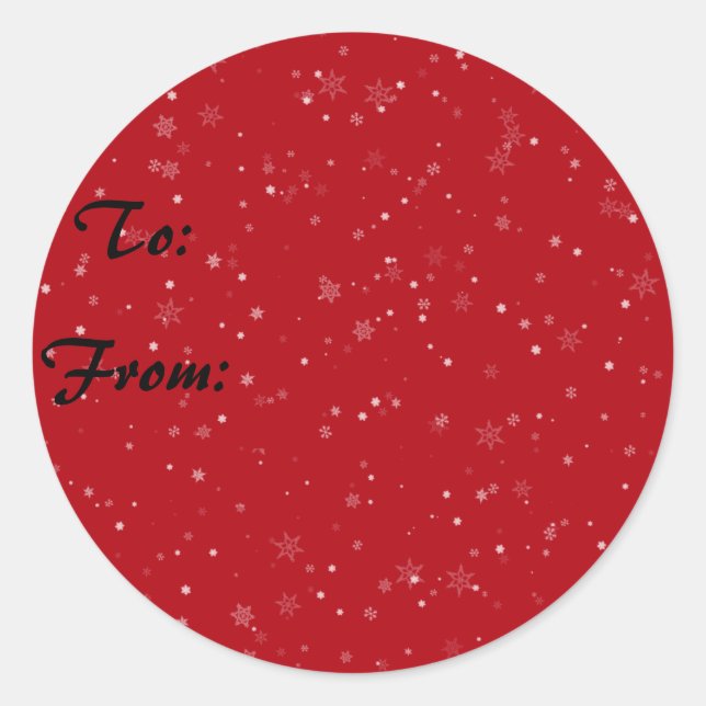 Snowflake-Geschenketags Runder Aufkleber (Vorderseite)