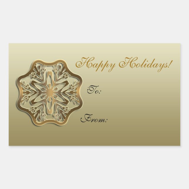 Snowflake-Geschenksticker Rechteckiger Aufkleber (Vorderseite)