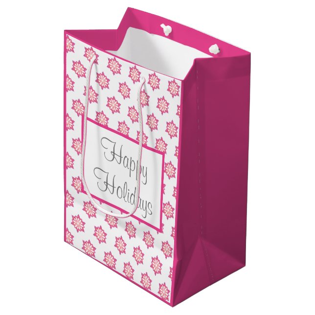 Snowflake-Geschenktasche Mittlere Geschenktüte (Vorderseite Schrägansicht)