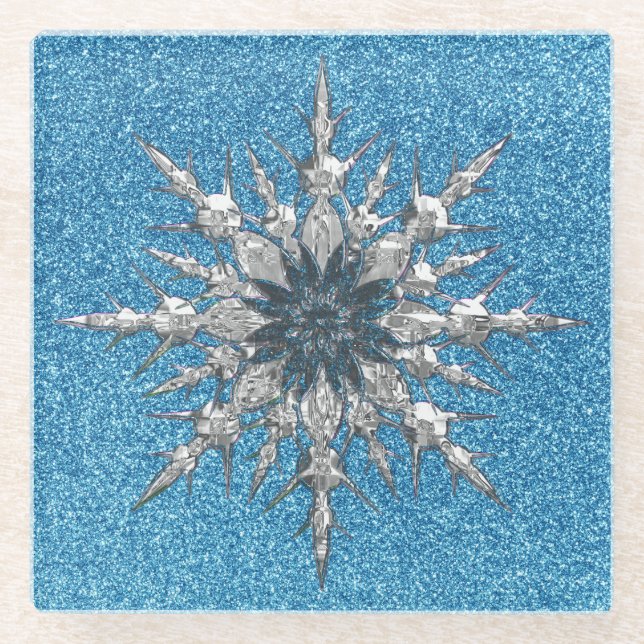 Snowflake Glass Untersetzer (Vorderseite)