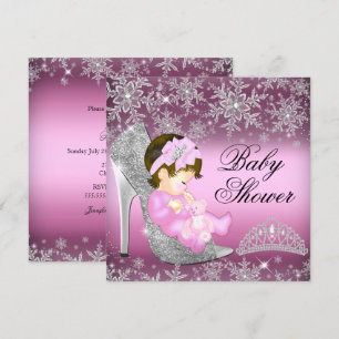 Snowflake Glitzer Shoe Girl Kinderdusche Einladung
