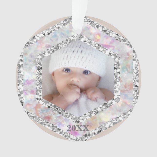 *~* Snowflake Glitzer Weihnachtsjubiläum Girl AP44 Ornament (Vorderseite)