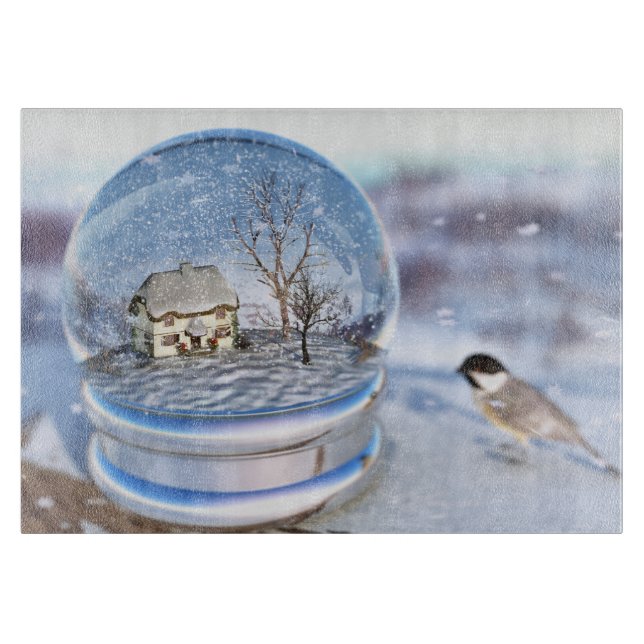 Snowflake Globe Cutting Board Schneidebrett (Vorderseite)