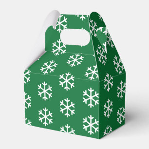 Snowflake Green Christmas Favor Box Geschenkschachtel