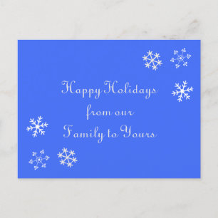 Snowflake Happy Holidays Post Card Feiertagspostkarte