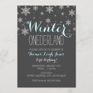 Snowflake Hiver Onederland Premier Invitation d'an